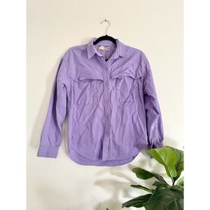 Vintage Cricket by the Creek Purple Outdoors Western Button Up Shirt Size L